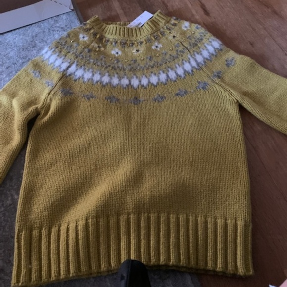 J Crew jeweled Embellished Fair Isle